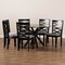 Baxton Studio Mila Grey Upholstered and Dark Brown Finished Wood 7-Piece Dining Set 172-10530-10894 - alternate 4